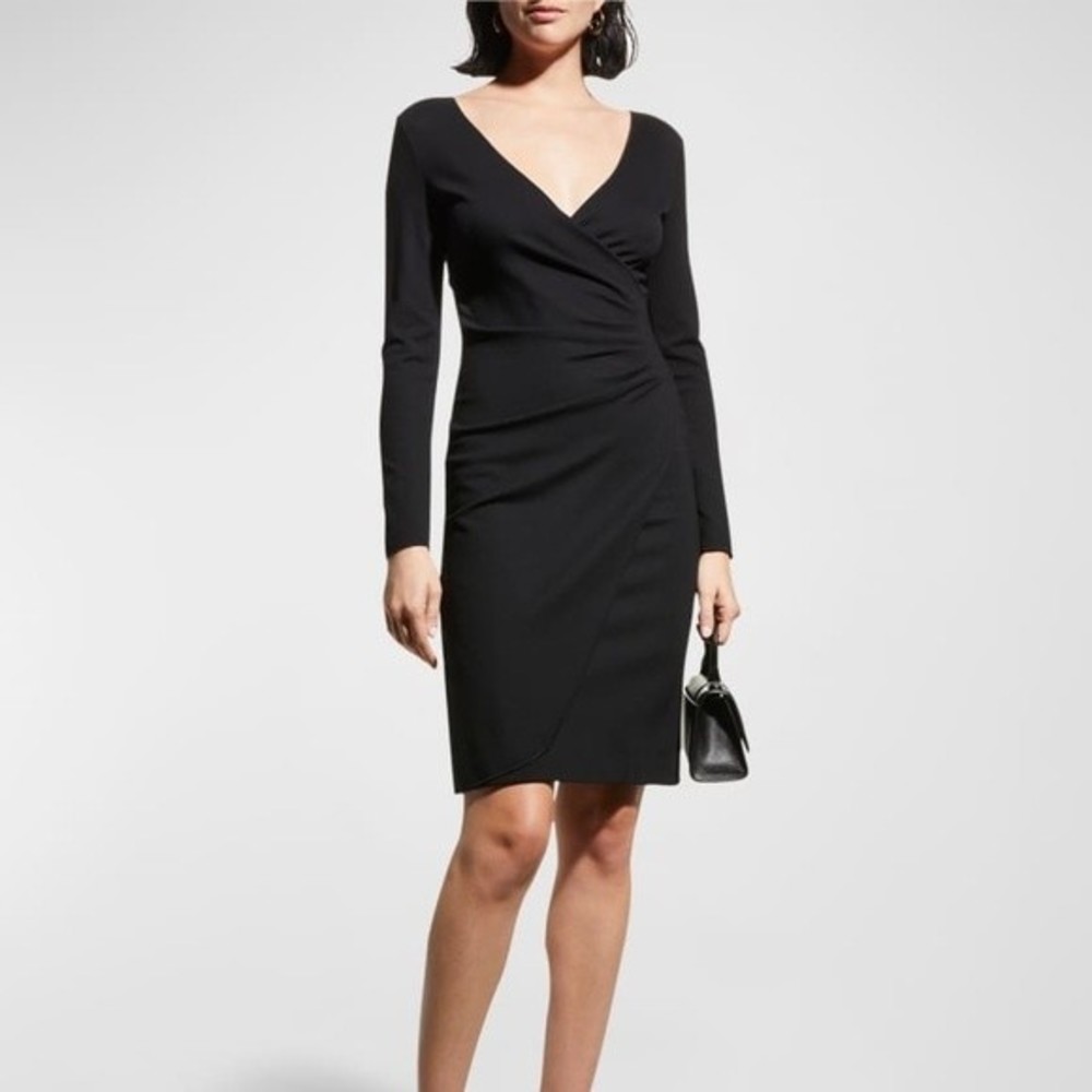 ARMANI COLLEZIONI Navy Blue Faux-Wrap Dress Size 10 - Picture 1 of 9